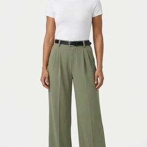 HALARA Olive Green High-Rise Wide Leg Pants